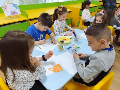 Открита практика по изобразително изкуство в четвърта група "Звездичка" - ДГ Надежда - Плевен